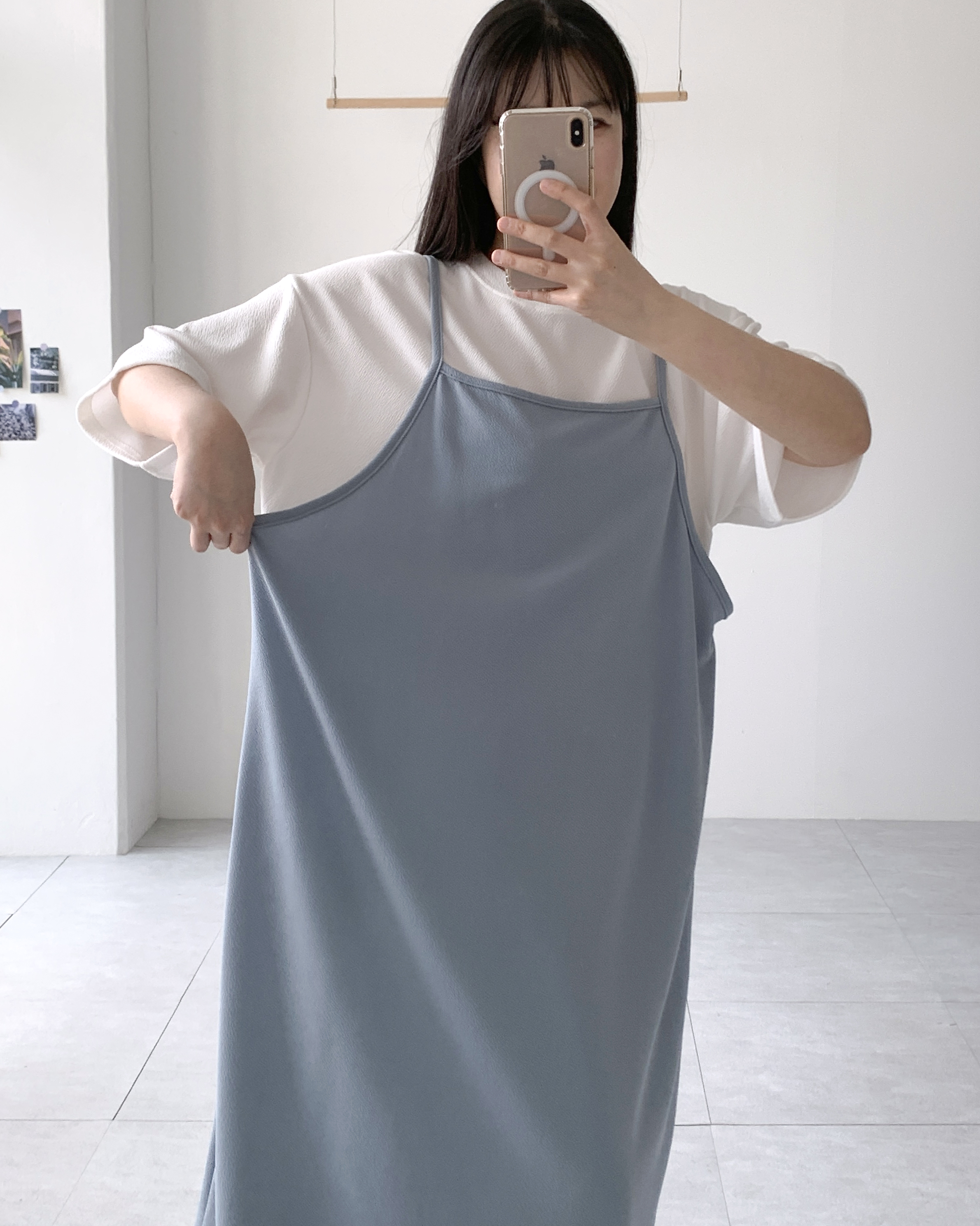 일체형 레이어드원피스 77사이즈 뷔스티에원피스 오버핏원피스 - 상세 이미지 3