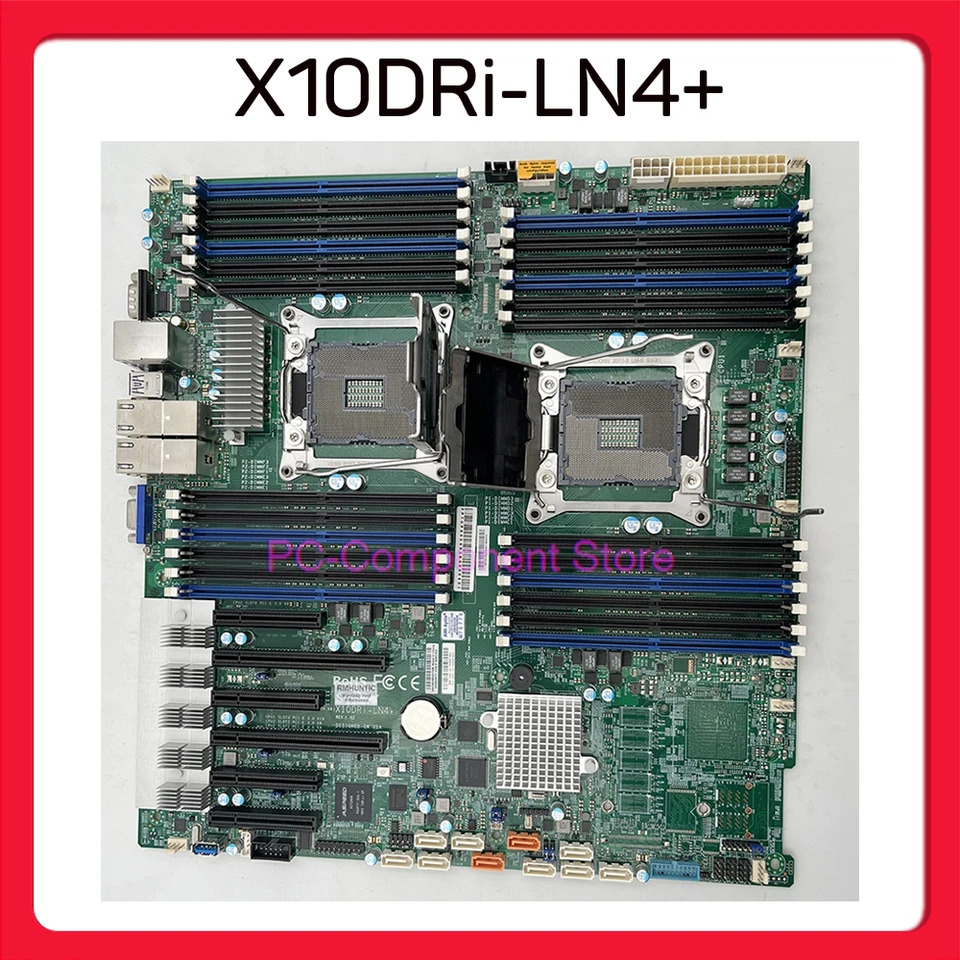 슈퍼마이크로 듀얼 채널 서버 마더보드X10DRi-LN4 오리지널 4 기가비트 이더넷 포트 C612 리퍼
