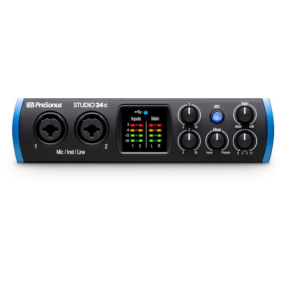 PreSonus Studio 24c 2x2, 192kHz, One DAW 녹음 소프트웨어가 포함된 USB 오디오 인터페이스 - 상세 이미지 2