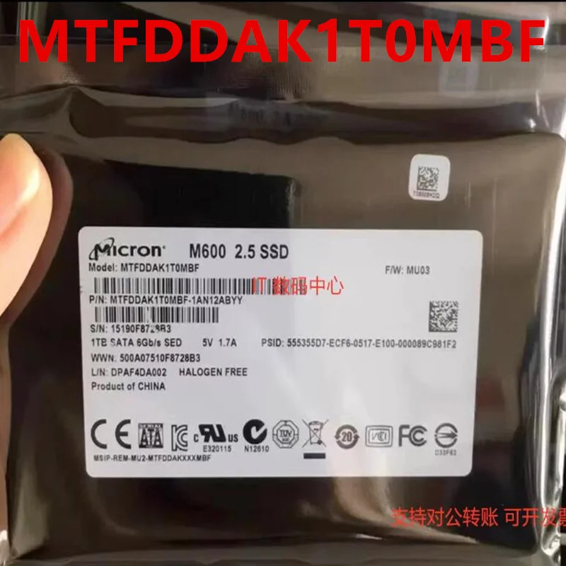 MTFDDAK1T0MBFMICRON M600 2.5 SSD 1TB SATA새 솔리드 스테이트 드라이브