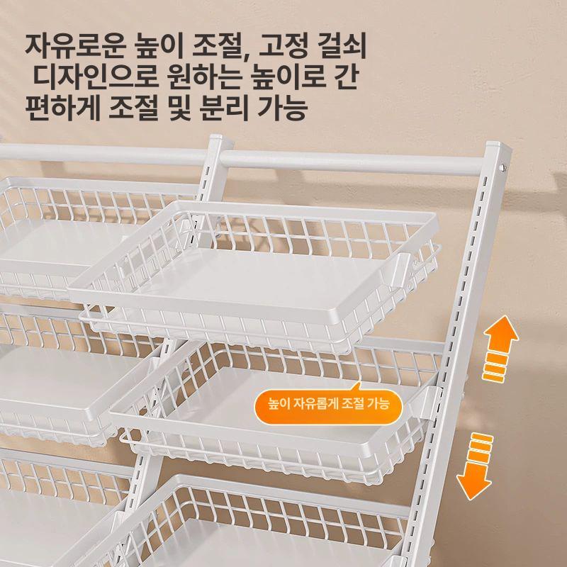 틈새선반 바퀴선반 철제트롤리 틈새트롤리 바퀴달린수납장 진열대 다용도 보관함 - 상세 이미지 4