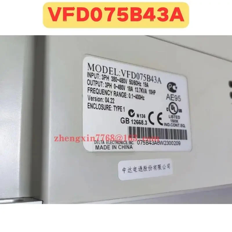오리지널 주파수 변환기 VFD075B43A 신