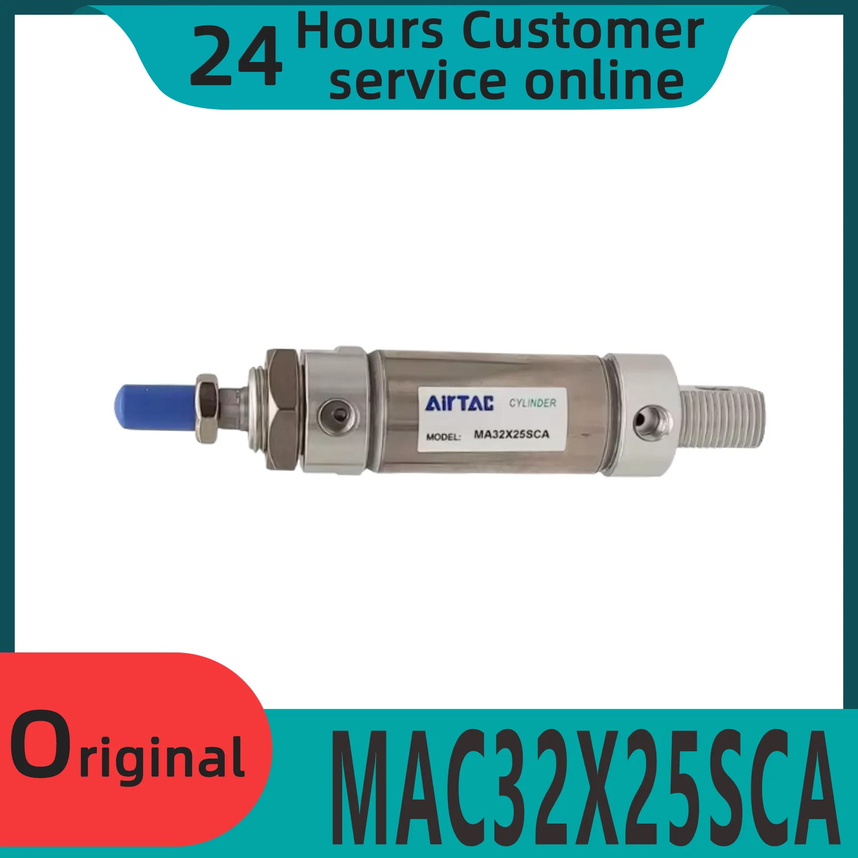 오리지널 버퍼링 스테인레스 스틸 미니 실린더 MAC32X25SCA MAC32X20SCA MAC32X15SCA MAC32X10SCA 신