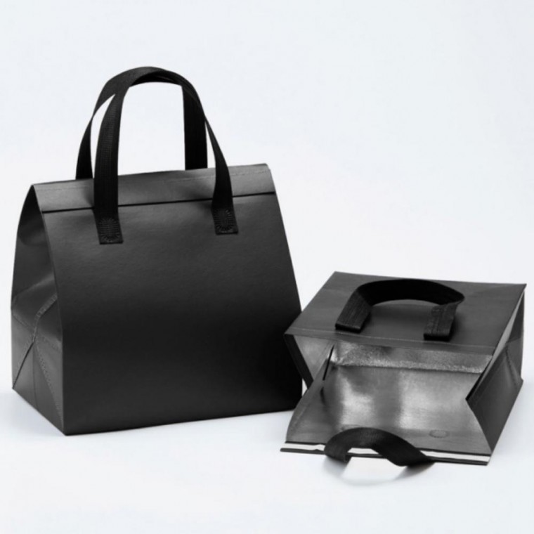도모아 대(30x30x20cm) 냉온 블랙 쇼핑백가방 부직포 대형 쇼핑백 - 상품 이미지