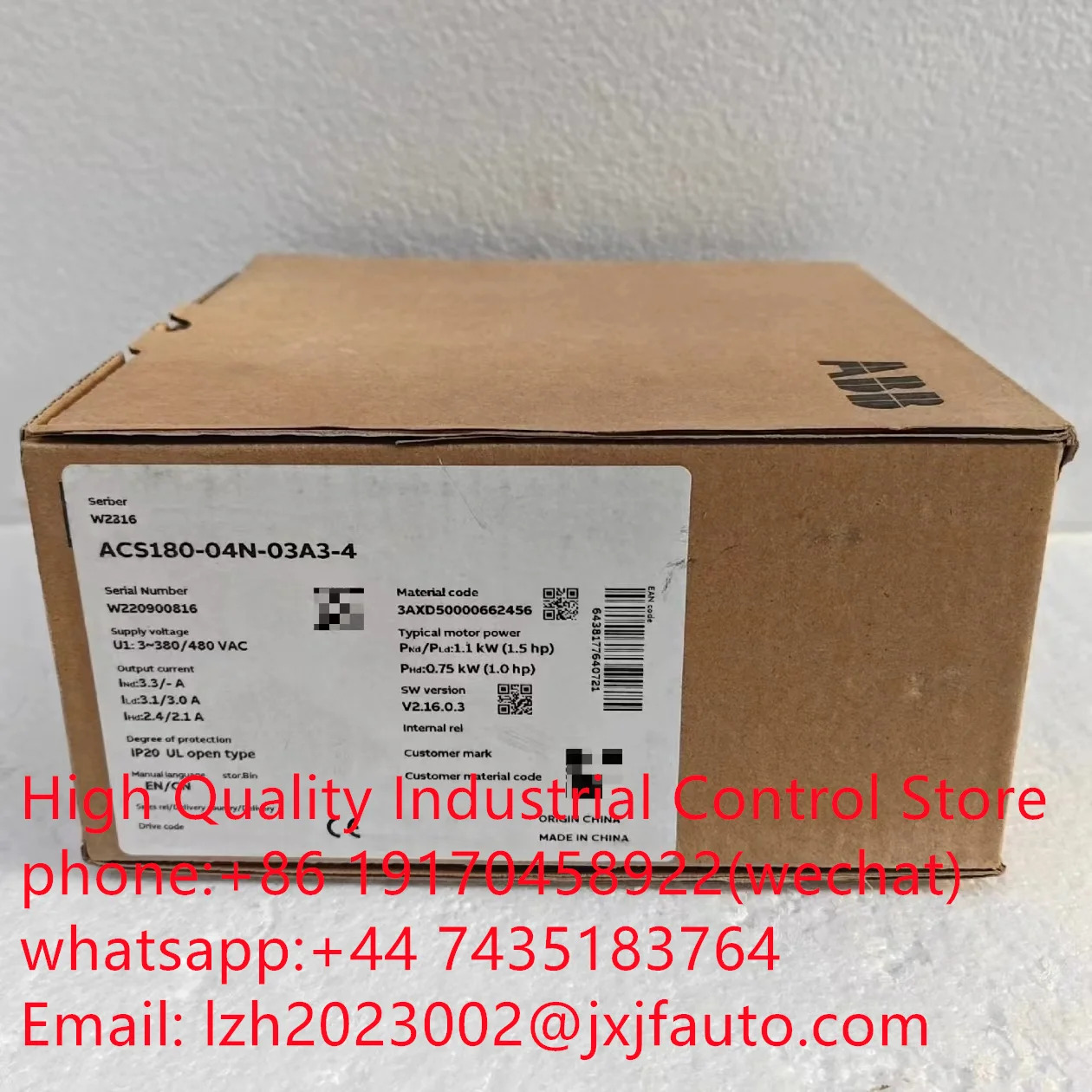 ACS180 시리즈 VCS180-04N-05A6-4 납품 3AXD50000662470