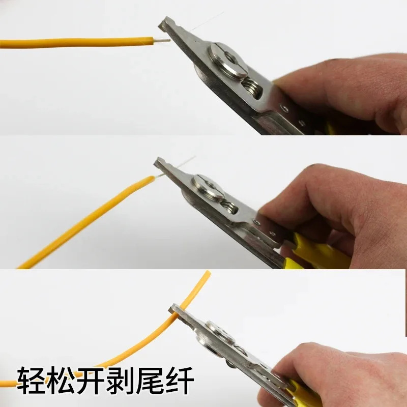2PCS 2 in 1 3 포트 테일 섬유 가죽 와이어 스트리핑 펜치 스테인레스 스틸