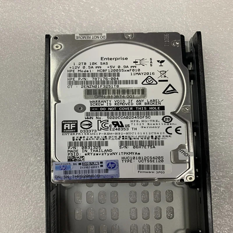K2P85Ahp호환 3PAR 8200 8400 1.2TB 2.5인치 128MB SAS 10000RPM새 원본 하드 787176 -004 810874 -001 810762