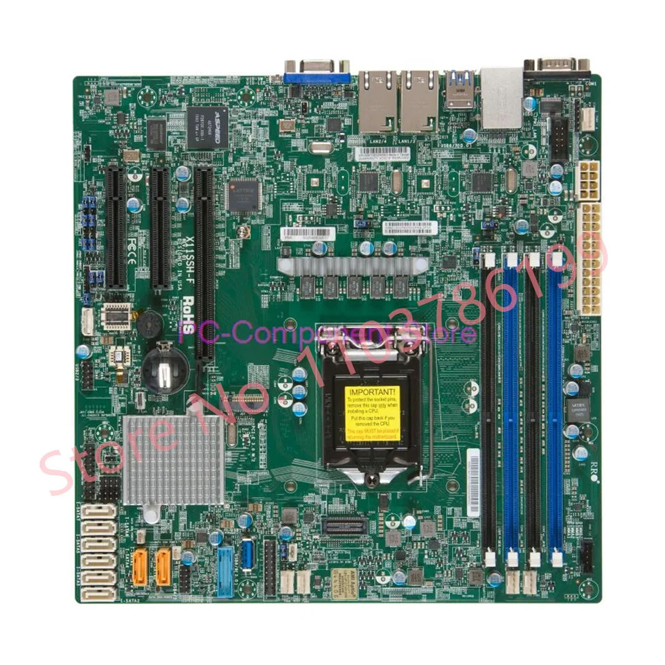 슈퍼마이크로 싱글 소켓 서버X11SSH-F 마더보드 E3-1200v6v5 M- C236 듀얼 GbE LAN SATA3 LGA 1151