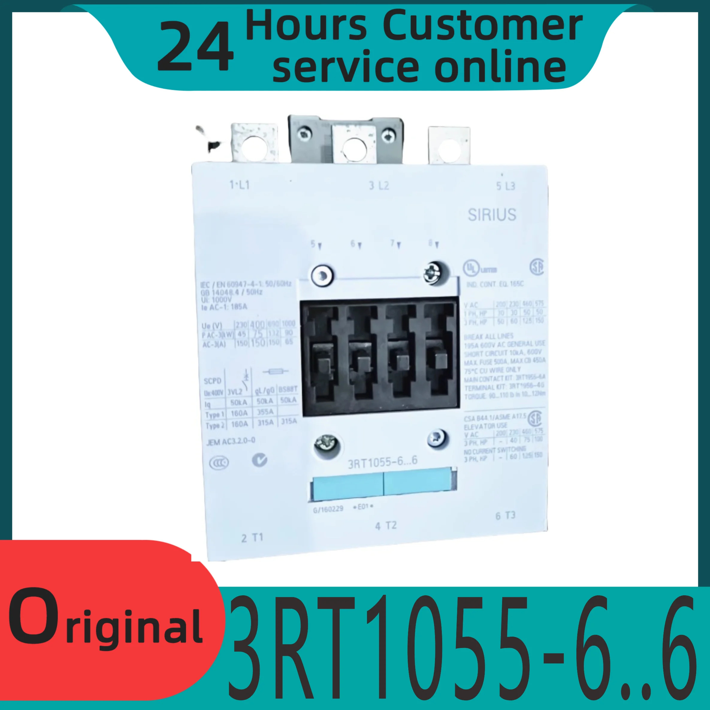 오리지널 접촉기 3RT1055-6.. 6 110V 220V 185A