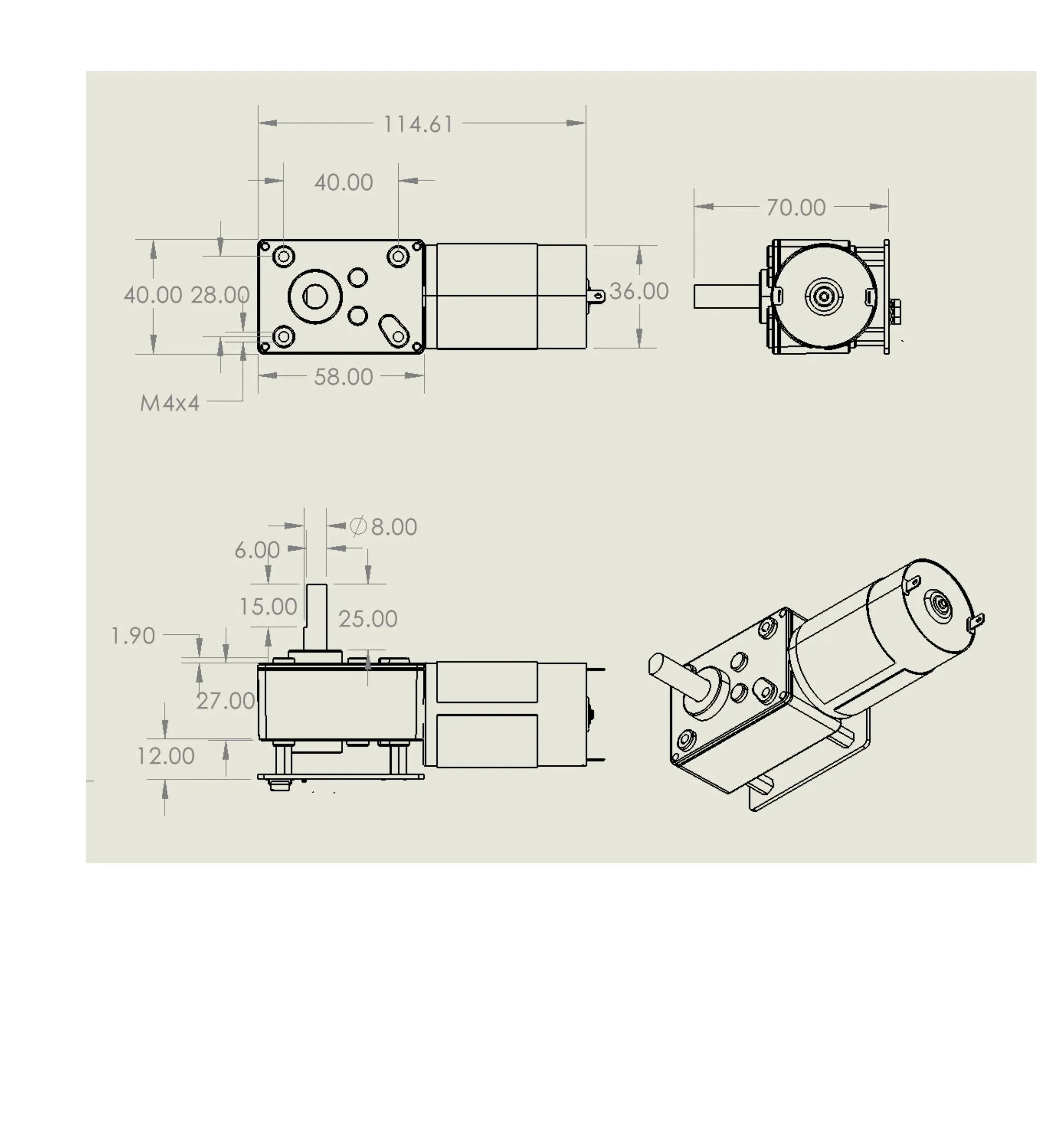 ASME-SD 웜 자동 잠금 서보 485 PWM 전압 제어 지원 기능