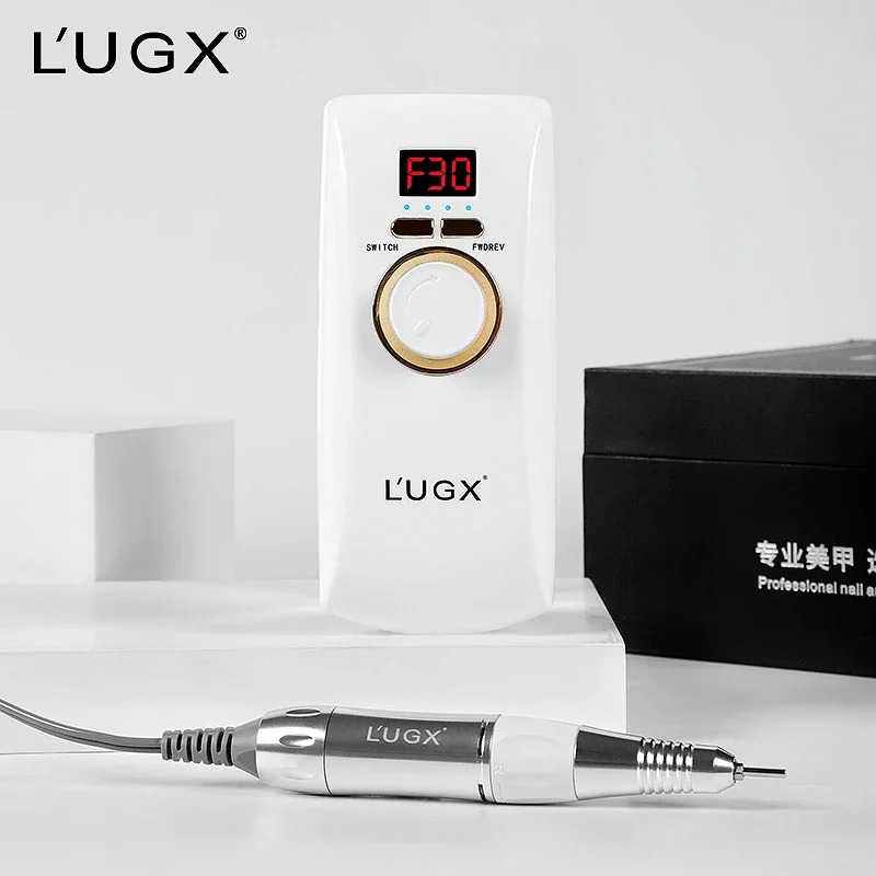 LUGX 601 30000 rpm 네일 장비 프로 아크릴 무선 충전식 전기 휴대기계 드릴