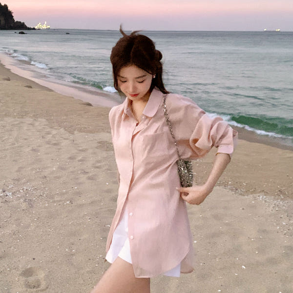 아뜨랑스 링클 투웨이 긴팔 셔츠 bs8609
