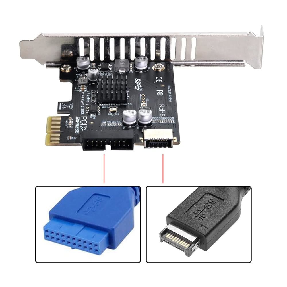 케이블cc 5Gbps 타입-E USB 3.1 전면 패널 소켓 및 2.0에서 PCI-E 1X 익스프레스 카드 VL805 마더보드용 어댑터 Type-E 5Gbps - 상세 이미지 3