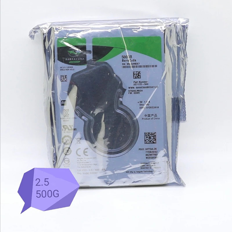씨게이트 BarraCuda오리지널 HDD 500GB 2.5 인치 SATA 5400RPM 내장 하드 노트북 ST500LM030 신