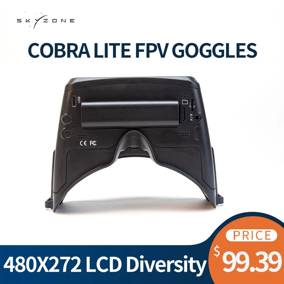 SKYZONE FPV 고글 코브라 라이트 LCD DVR 비행기 헤드밴드 FOV50 RC 레이싱 비행기리시버 다양성 480x272 32 GB