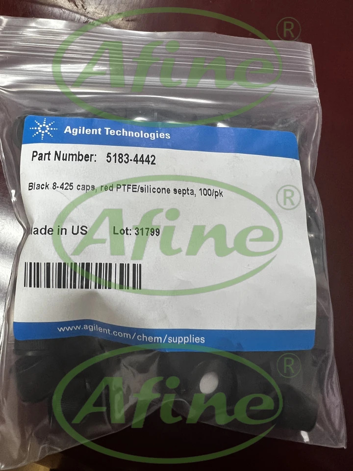 AFINE Agilent 5183-4442 블랙 스크류 탑 캡 레드 PTFE/화이트 실리콘 셉타 100/pk 8-425mm 2 mL