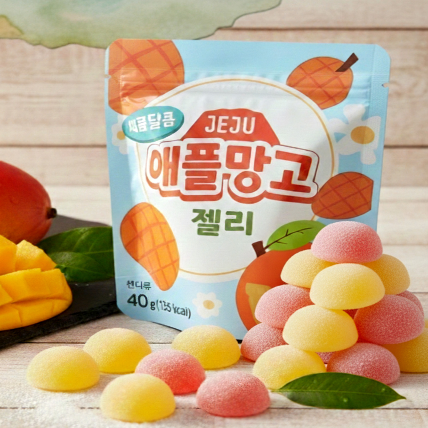 젤리 과자 이색간식 소포장 과즙 한라봉 애플망고 구미 이미지 6