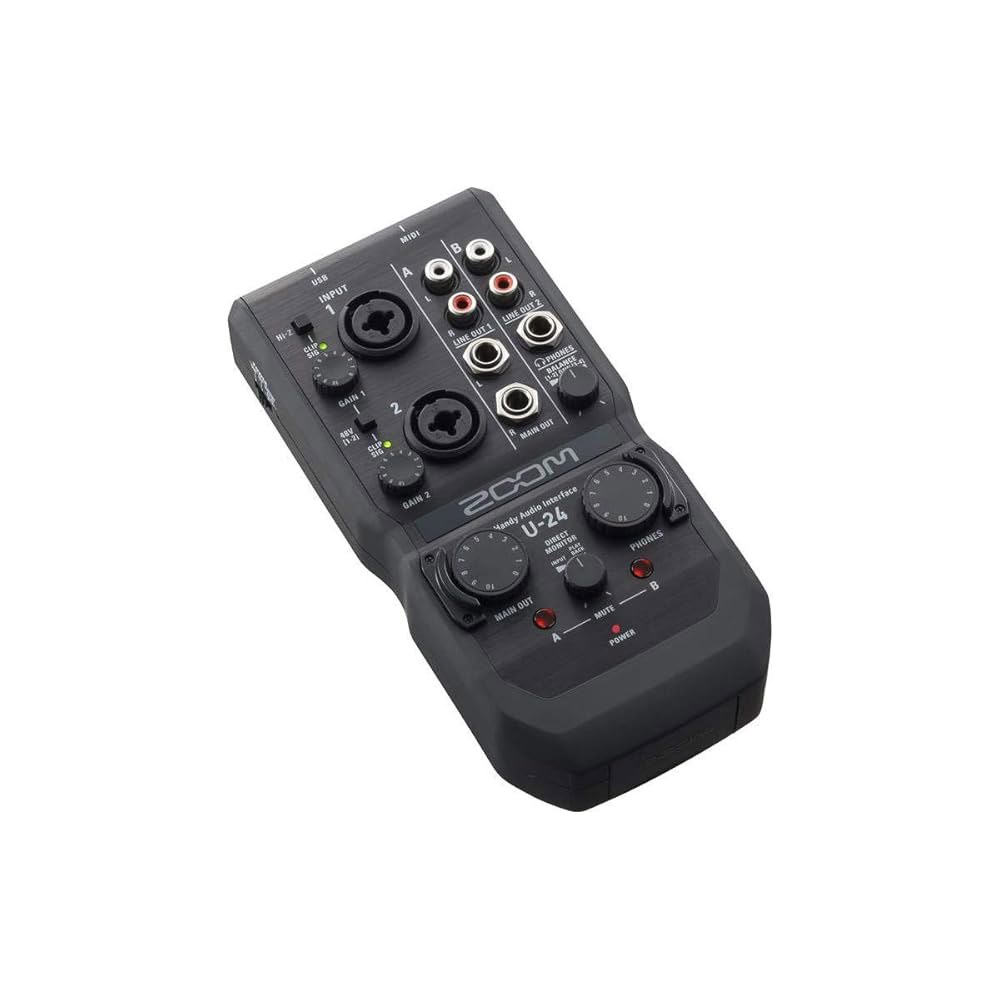 Zoom U-24 핸디 오디오 인터페이스, 2채널 휴대용 USB XLR/TRS 콤보 입력 2개, MIDI I/O, RCA 출력 - 상품 이미지