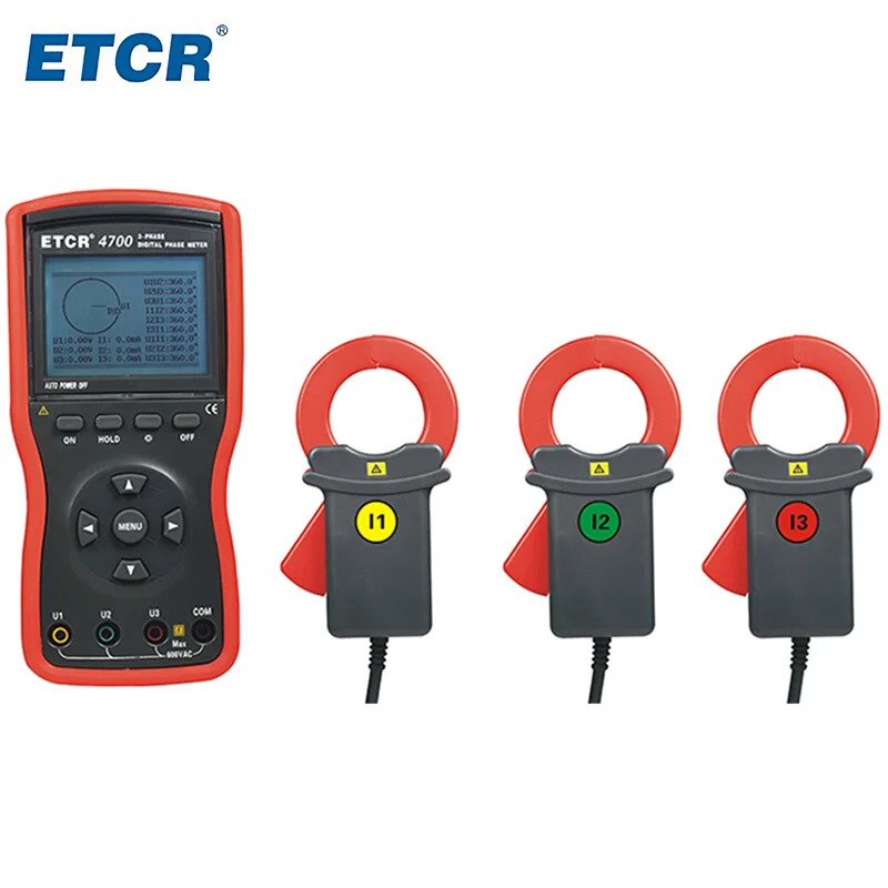 ETCR4300 3 클램프 디지털 전압 암페어 위상 측정기 고정밀 검출기