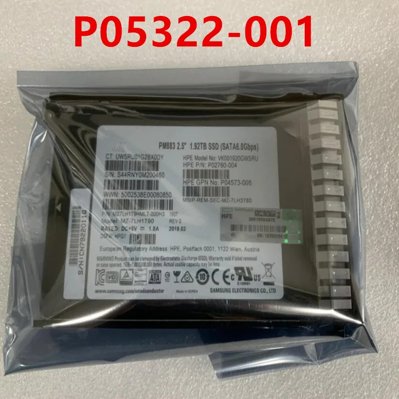솔리드 스테이트 드라이브 hp호환 1.92TB 2.5 인치 SATA SSD P05322-001 P04566-B21 P02760-004 신