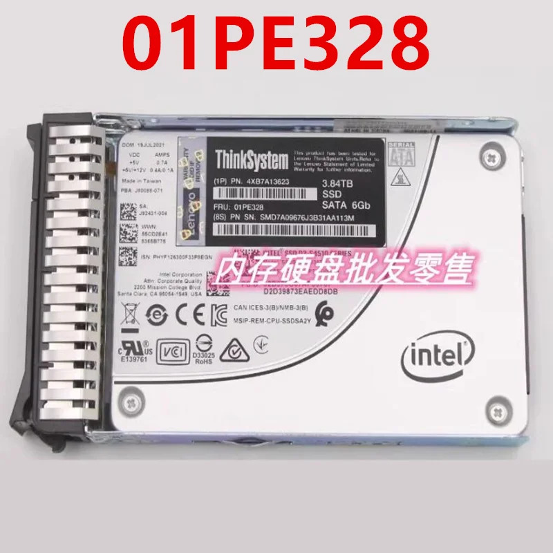 Lenovo호환 SR550 SR650 SR860 3.84TB 2.5 SATA SSD 4XB7A13623 01PE328새 솔리드 스테이트 드라이브