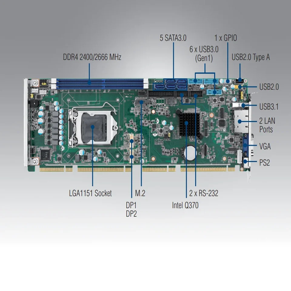 Advantech PCE 5131 LGA1151 8 세대 9 코어 i7 i5 i3 시스템 호스트 보드 산업SBC