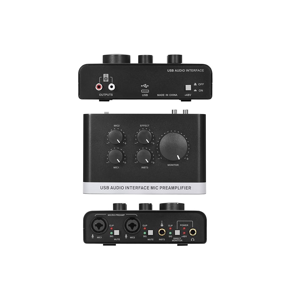 2배 XLR/TRS 입력, 팬텀 파워, USB-A/C 연결이 가능한 USB 오디오 인터페이스로 음악가 콘텐츠 제작자(OS3)가 홈 스튜디오에서 녹음, 라이브 스트리밍, 팟캐스트를 - 상품 이미지