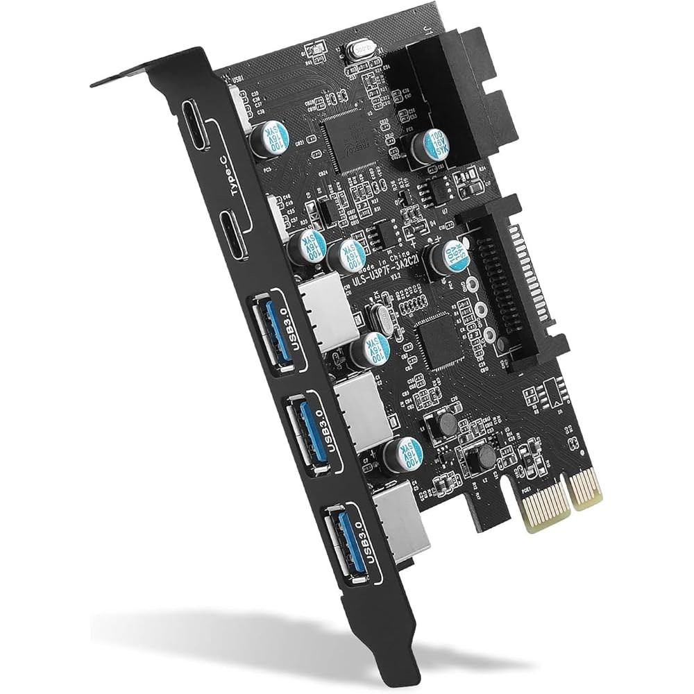 SINEFINE PCI-E x 1 to USB 확장 카드, 3.0 5Gpbs(3A - 2C 내부 19핀 헤더) PCI Express 마더보드 3.15 4.72 0.7인치 - 상품 이미지