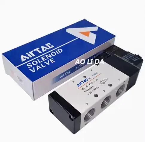 Airtac 2위치 5방향 솔레노이드 밸브 4V410-15 AC220V AC24V DC24V
