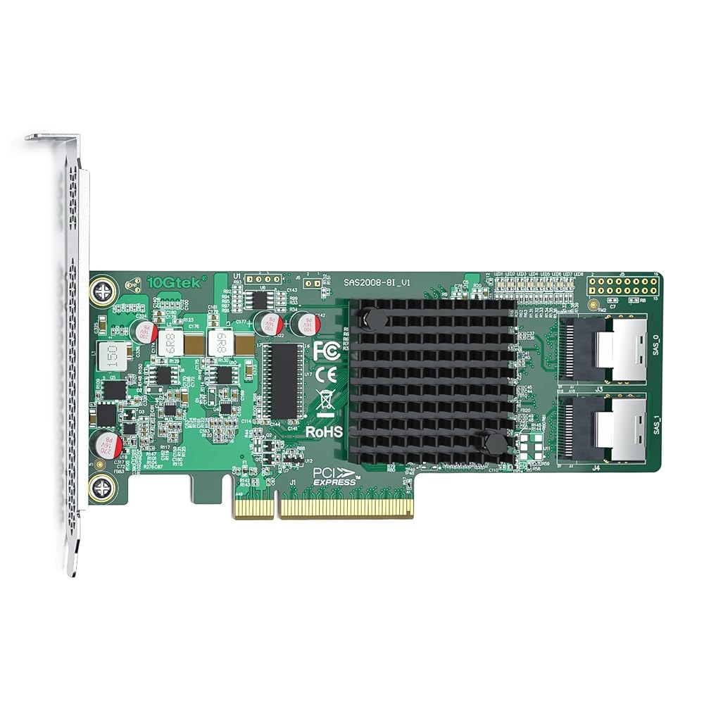 ipolex 내부 PCIe SAS/SATA HBA RAID x8, 상당 미니 SFF-8087 SAS, 듀얼 9211-8i 칩, SAS2008 2.0 호환, LSI 윈도우/리눅스/V - 상세 이미지 2