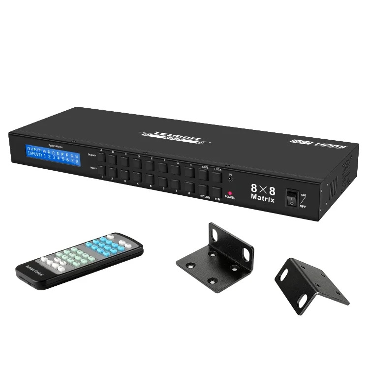 TESmart 랙 마운트 HD HDMI 매트릭스 스위처 4K x 2K 30HZ LAN 포트 제어 지원