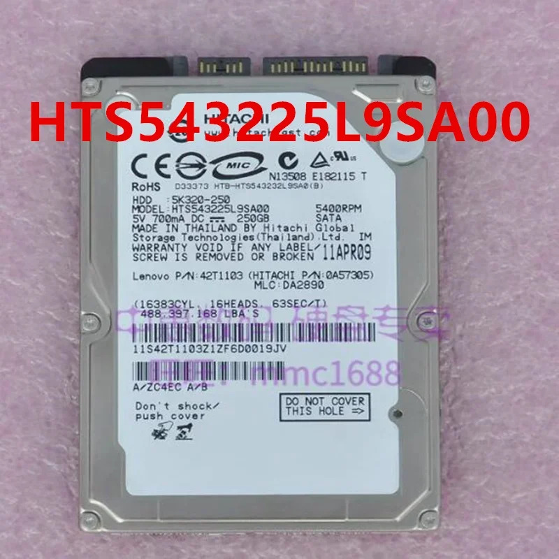오리지널 하드 HITACHI 250GB SATA 2.5 인치 5400RPM 2MB 노트북 HDD HTS5425K9SA00 HTS543225L9SA00