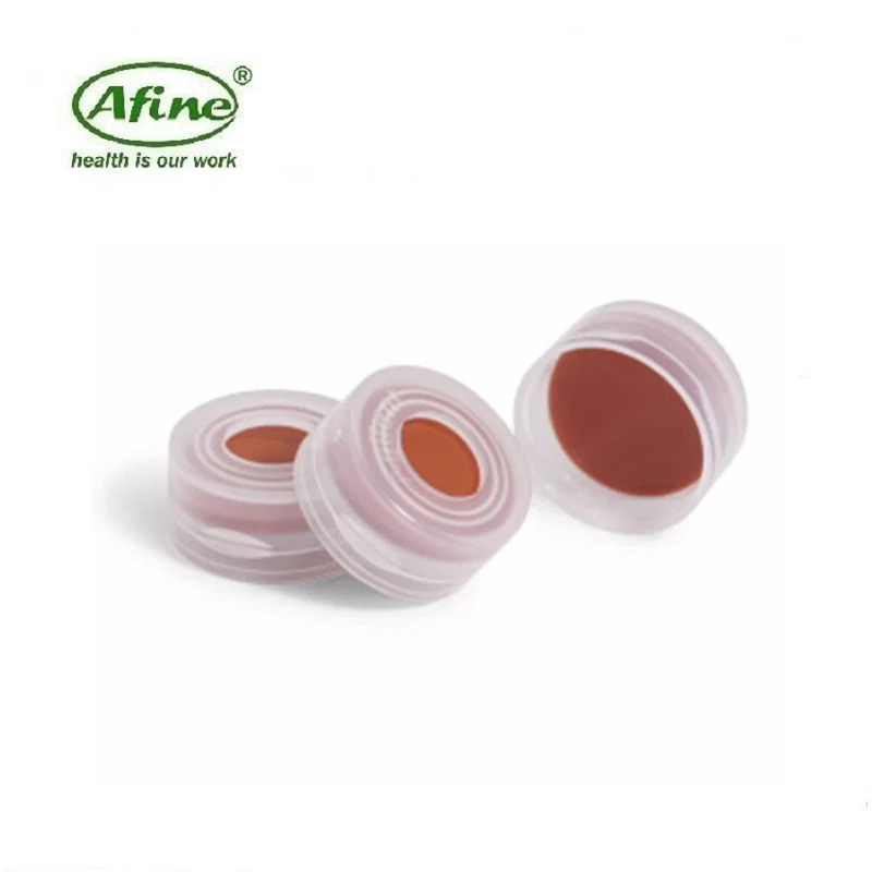 AFINE Agilent 크림프/스냅 탑 바이알 캡 투명 PTFE/레드 실리콘 셉타 100/pk 5182-05502 mL