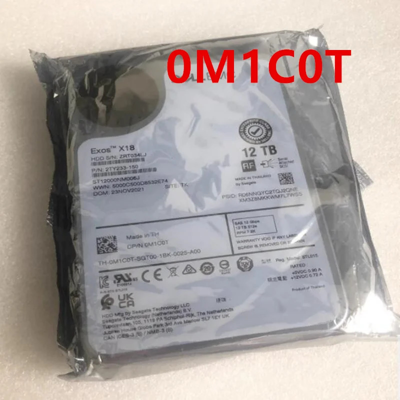 0M1C0T M1C0T ST12000NM006J DELL R740 R750 12TB SAS 3.5 7200RPM 256MB 서버 HDD 거원본 하드