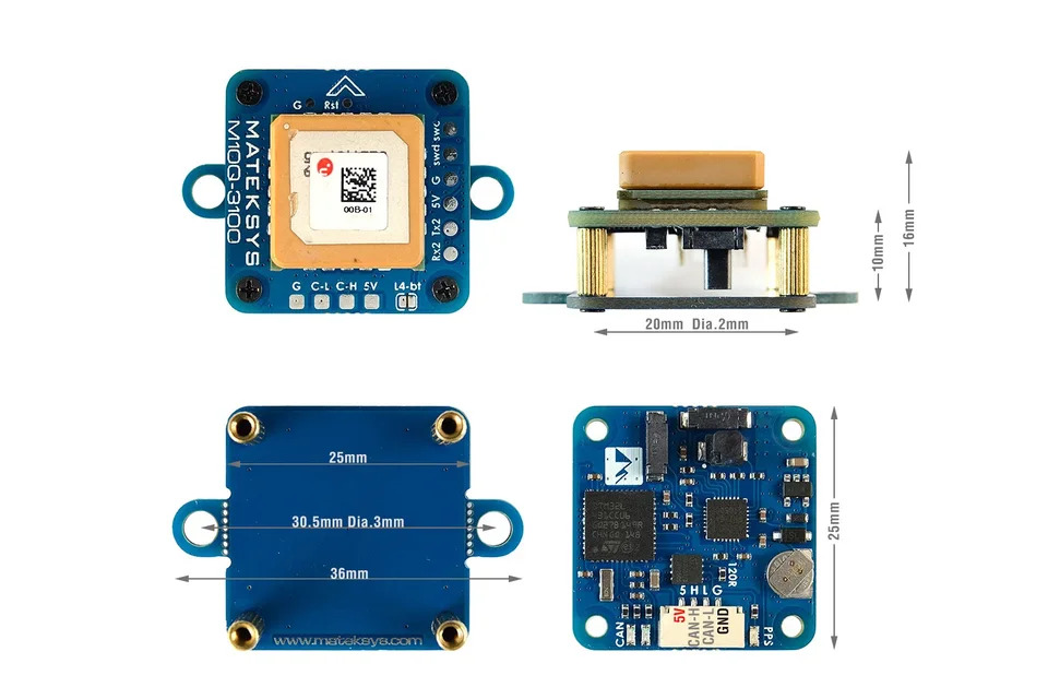 MATEK Mateksys APPERIPH 드론칸 GNSS M10Q-3100