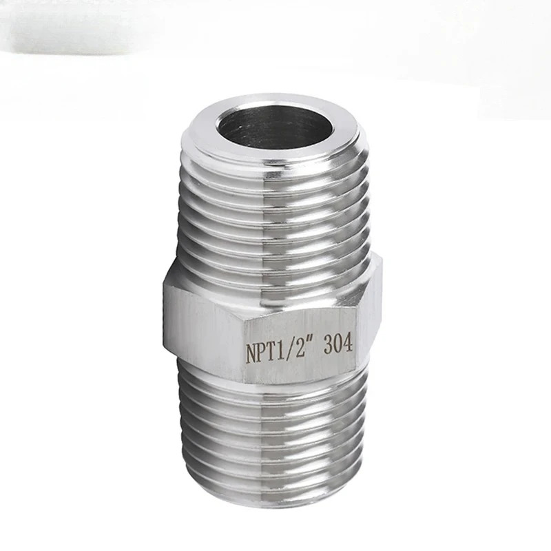 10pcs 304NPT 4 포인트 미국 표준 나사 이외부 직선 커넥터 2 3