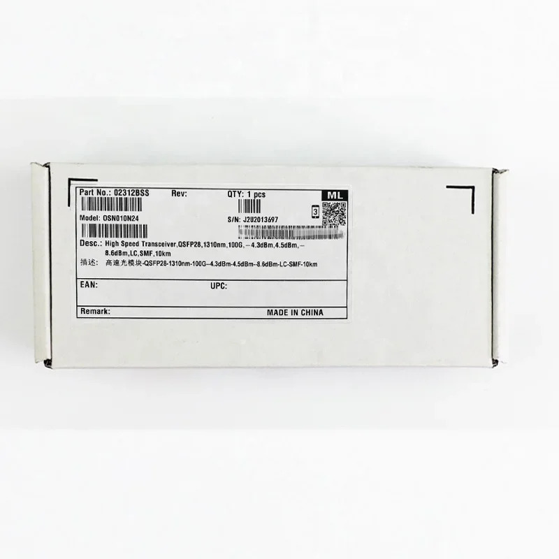 고속 트랜시버 100G-1310nm-10km-QSFP28 02312BSS 신