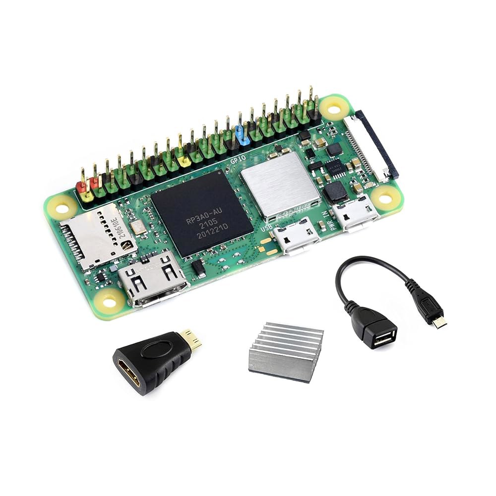 Pi Zero 2W 키트, 컬러 코드 등) HDMI 방열판 to 마이크로 4.2, OTG 납땜 (쿼드 어댑터 안테나 헤더 미니 사전 BLE, 온보드 코어 USB 케이블 CPU, - 상품 이미지