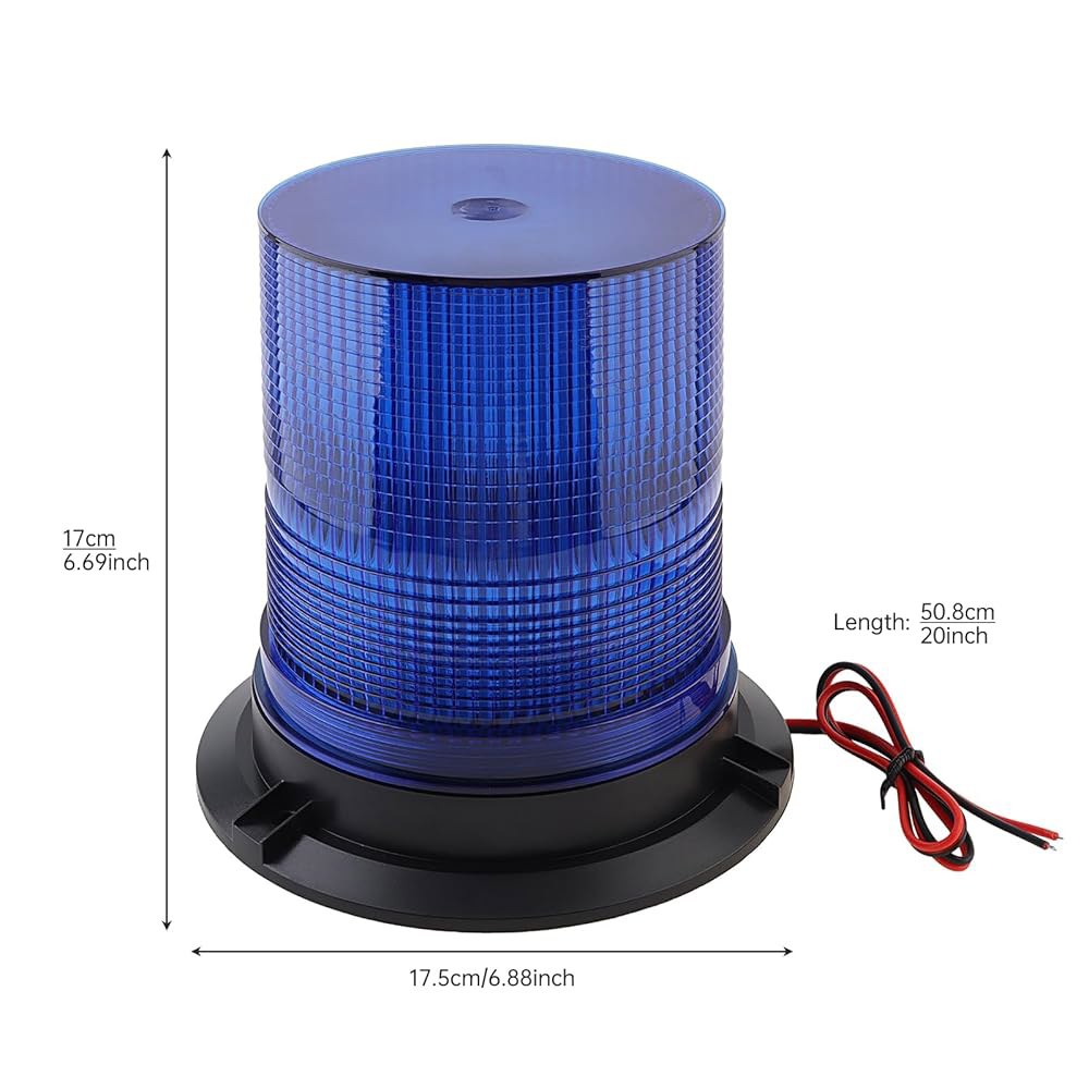 DriSentri 블루 LED 스트로브 조명, 12-48V 트럭, 3가지 카트, UTV용 트랙터, 비상 신호등, 경고 ATV, 버스, 플래시 모드 자동차, 안전 잔디깎이, 방수 - 상세 이미지 2