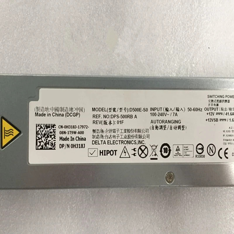 Dell PowerEdge R410 오리지널 PSU 전원공급장치 A500E-S0 D500E-S0 60FPK H318J MHD8J DPS-500RB-A AA25720L 060FPK