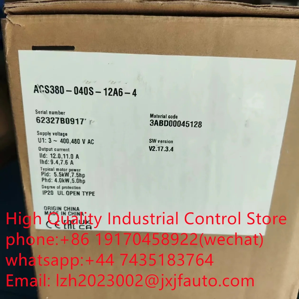 ACS380 시리즈 VCS380-040S-09A4-4 납품 3ABD00045127