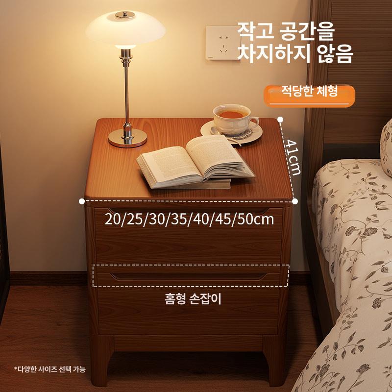 미니 틈새협탁 원목 슬림 수납 사이드테이블 엔틱 북유럽 침실용 사이드서랍장 - 상세 이미지 4