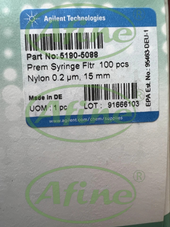 AFINE Agilent Captiva 니들 필터 폴리프로필렌 쉘 셀룰로오스 RC 멤브레5190-51085190-50935190-5088