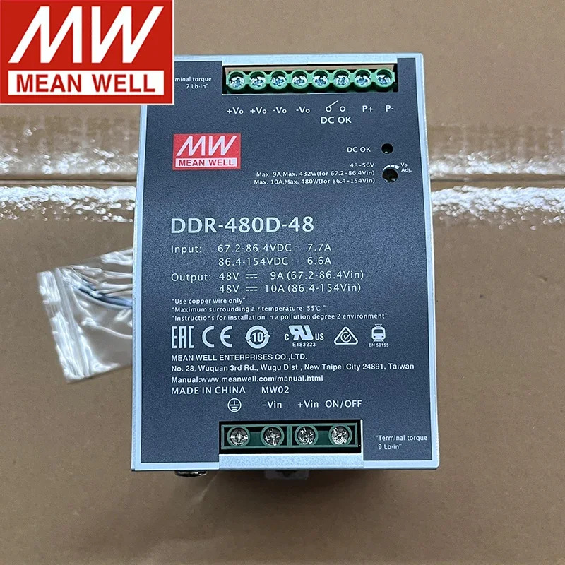 대만 Mingwei 전원공급장치 DDR-480D-48 480W 48V 레일 타입 DC-DC DC 컨버터 신