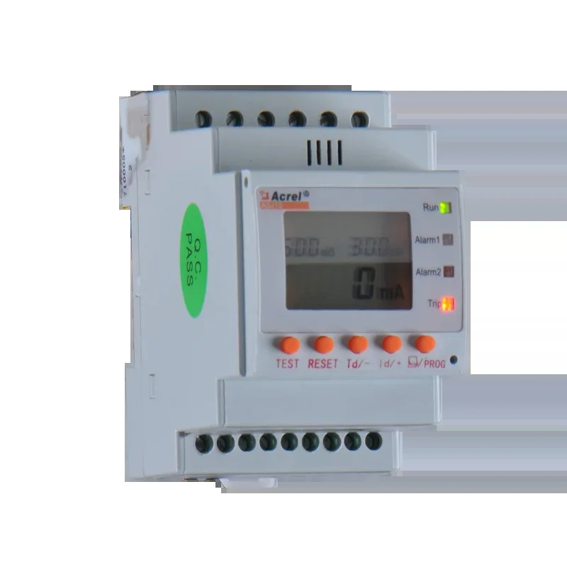 잔류 누설 전류 보호 릴레이 1 회로 LCD 디스플레이 30ma-30A 2 출력 ASJ10L-LD1A