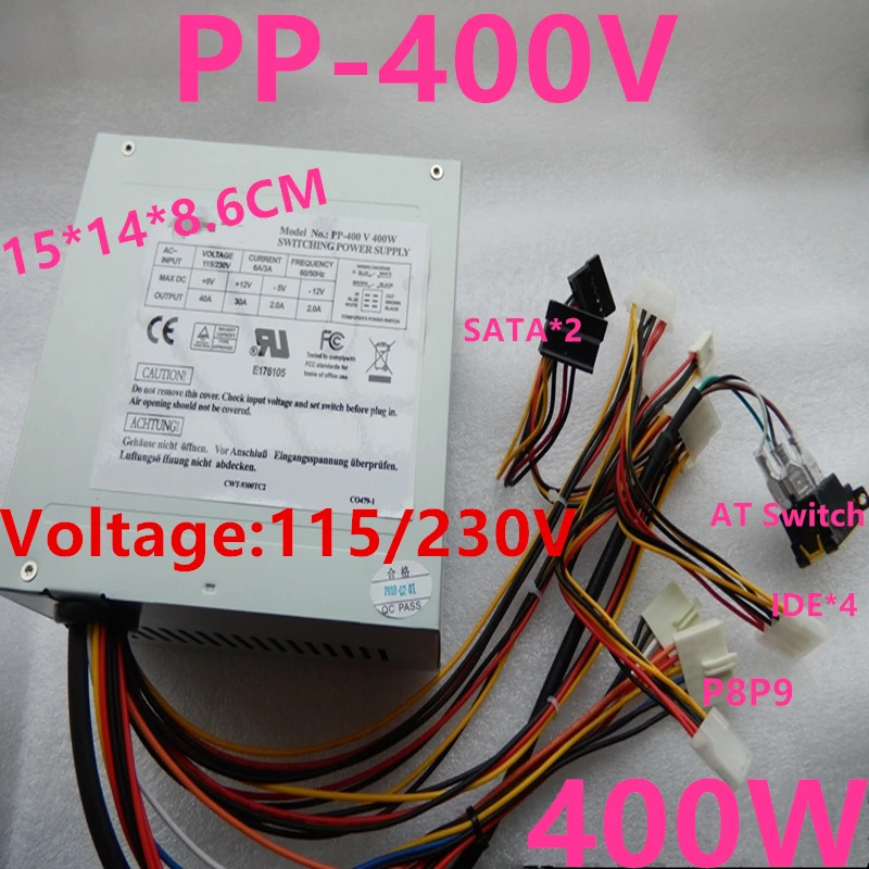 Antec AT P8P9 오리지널 PSU 스위치 400W 전원공급장치 PP-400V PP-300V SPI-250G