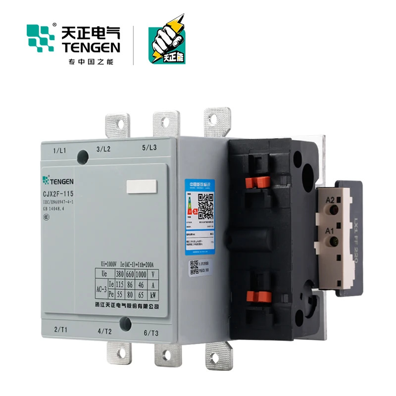 TENGEN Tianzheng 전기 CJX2F-115 AC 접촉기 CDC6 NC2 LC1-115A 380 V 220V