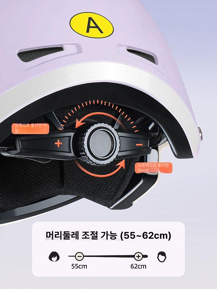 가벼운 헬멧 배달 라이딩 자외선 통풍 바이크 고글 오픈페이스 렌즈 투명 반모 헬맷 - 상세 이미지 3