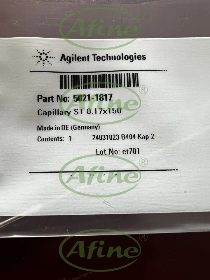 AFINE Agilent 스테인레스 스틸 모세관 튜브 5021-1817 0.17x150mm 연결 없음