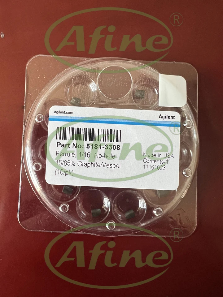 AFINE Agilent GC/MS 페룰 5181-3308 구멍 없음 15% 흑연/85% 베스펠 10/pk